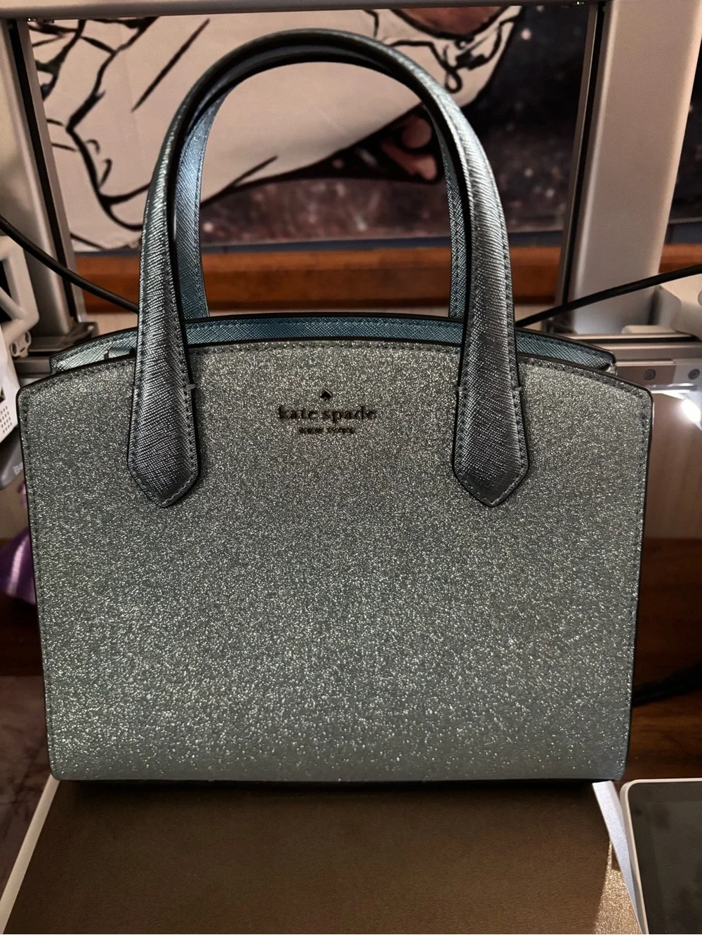 kate spade Glitter Dome Satchel Handbag - Silver